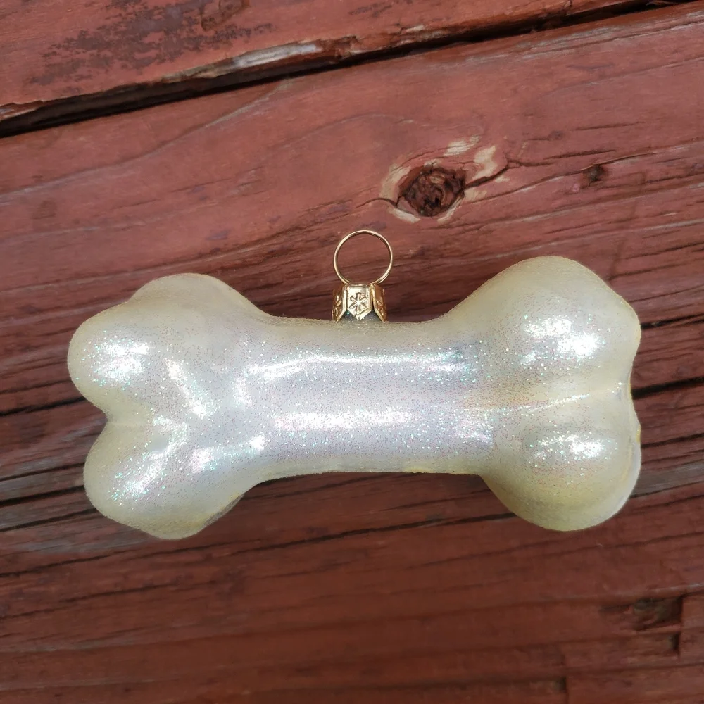 Joy To The World Collectibles Dog Bone Glass Christmas Ornament - 3.5